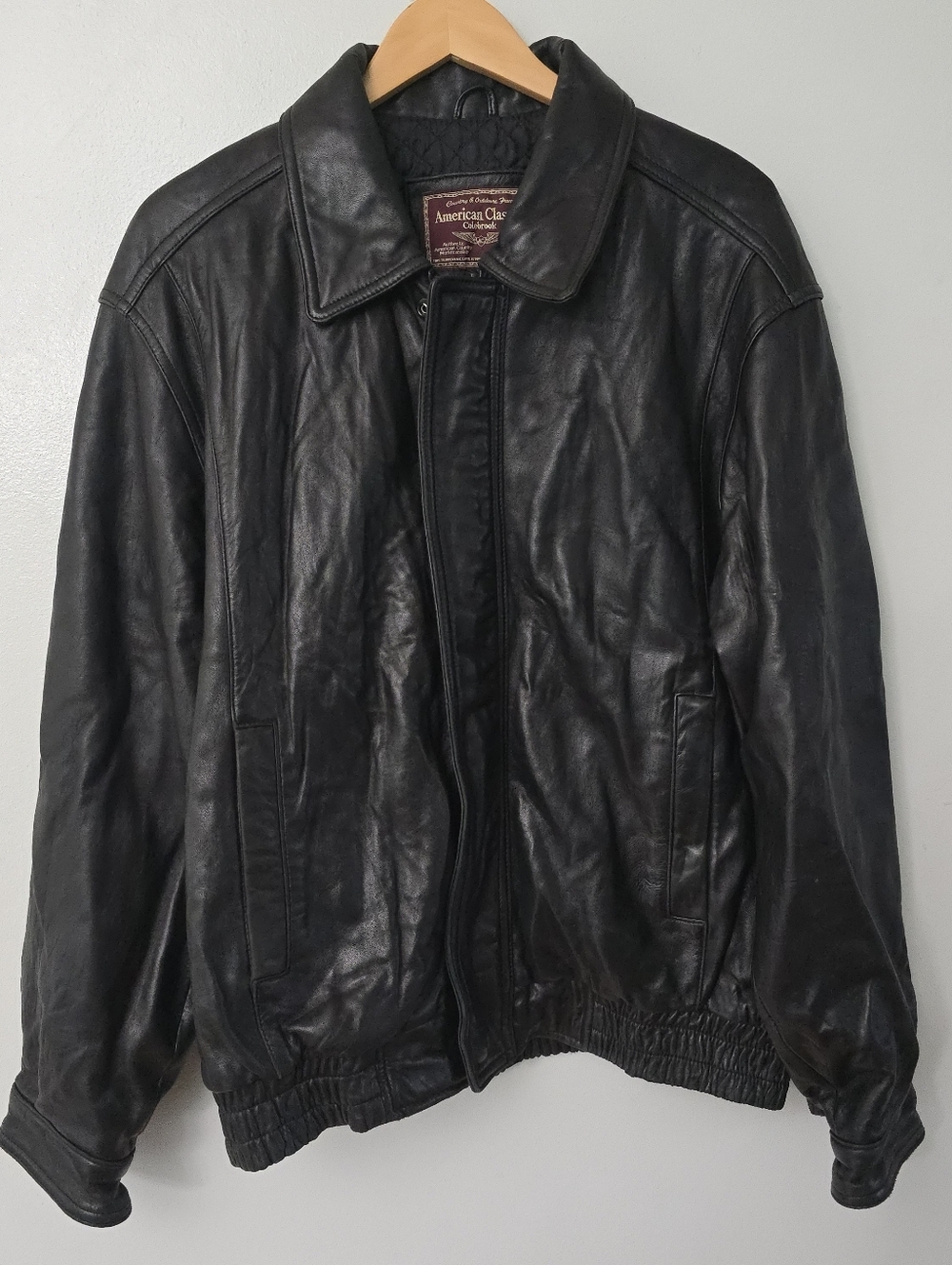Vtg Colebrook American Classic Leather Jacket Mens Size L Bomber Motorcycle